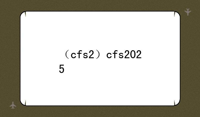 （cfs2）cfs2025