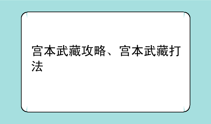 宫本武藏攻略、宫本武藏打法